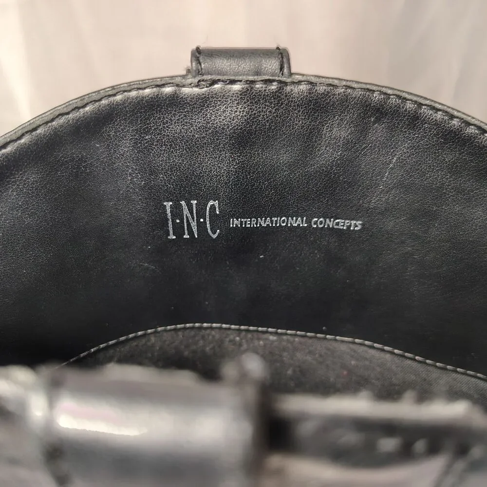 Inc International Concepts Fawne Black Leather Riding Boots Kneehigh Womens 8M